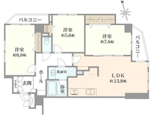 【神奈川県/川崎市宮前区小台】鷺沼小台パーク・ホームズ 間取り図