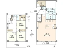 【神奈川県/川崎市宮前区宮前平】ニューウェルテラス宮前平 B棟 間取り図