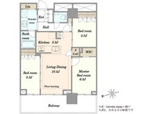 【東京都/小金井市本町】プラウドタワー武蔵小金井クロス ウエスト 間取り図