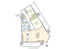 【東京都/目黒区大橋】プリズムタワー 間取り図