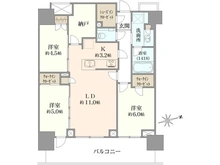 【東京都/小金井市本町】プラウドタワー武蔵小金井クロス イースト 間取り図