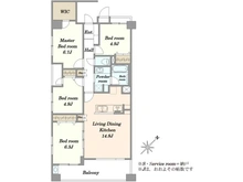 【東京都/目黒区目黒本町】東急ドエル・アルス目黒学芸大学 間取り図
