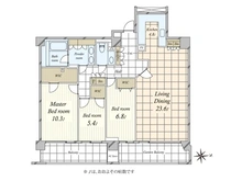 【東京都/港区西麻布】麻布霞町パーク・マンション 間取り図