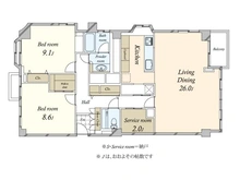 【東京都/港区元麻布】有栖川ナショナルコート 間取り図