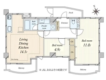 【東京都/港区赤坂】パルロイヤルアレフ赤坂 間取り図