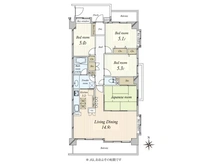 【東京都/中野区松が丘】ライオンズマンション中野哲学堂公園 間取り図