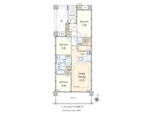 【東京都/世田谷区北烏山】プラウド富士見ヶ丘コートテラス 間取り図