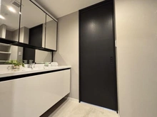 【東京都/新宿区西早稲田】西早稲田パークタワー 洗面所：三面鏡＋下部鏡設置