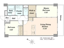 【東京都/世田谷区宮坂】経堂コンド 間取り図
