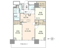【東京都/小金井市本町】プラウドタワー武蔵小金井クロスイースト 間取り図