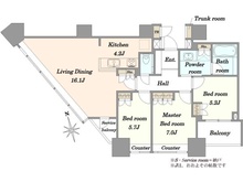 【東京都/新宿区市谷本村町】THE　CENTER　TOKYO　ザ・センター東京 間取り図