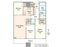 【東京都/品川区東五反田】プラウドタワー東五反田 間取り図
