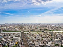 【東京都/江戸川区南小岩】プラウドタワー小岩フロント バルコニーからの眺望：東京スカイツリー（ズームなし）