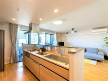 【東京都/中央区築地】イニシア築地レジデンス キッチン：ディスポーザー・食洗機付きアイランドキッチン