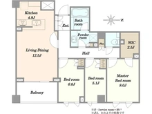 【東京都/渋谷区大山町】パークコート渋谷大山町 ザ プラネ 清邸 間取り図