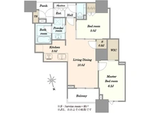【東京都/中央区晴海】ドゥトゥール　 WEST 間取り図