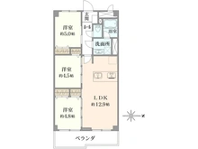 【東京都/世田谷区上用賀】パシフィック馬事公苑前 2号棟 間取り図