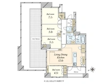【東京都/中野区上鷺宮】プラウド上鷺宮 間取り図