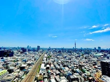 【東京都/荒川区東日暮里】アトラスブランズタワー三河島 眺望：スカイツリーView（天候による）
ズームなし