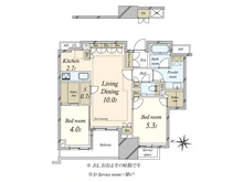 【東京都/文京区千駄木】プラウド文京千駄木 間取り図