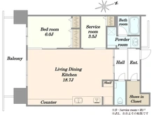 【東京都/千代田区神田淡路町】ワテラスタワーレジデンス 間取り図
