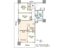 【埼玉県/川口市栄町】プラウドタワー川口クロス 間取り図
