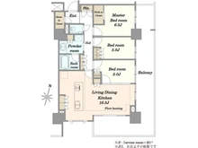 【埼玉県/川口市栄町】プラウドタワー川口クロス 間取り図