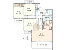 【神奈川県/川崎市高津区北見方】クレッセント二子多摩川4 間取り図