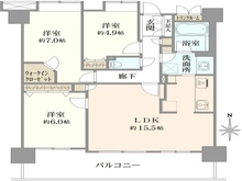 【神奈川県/川崎市高津区久本】メイフェアパークス溝の口 F棟 間取り図