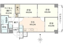 【神奈川県/川崎市高津区久本】溝の口サンビューハイツ 間取り図