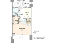 【神奈川県/川崎市多摩区宿河原】パークスクエア多摩川グラン・トゥール 間取り図