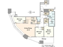 【神奈川県/川崎市中原区小杉町】パークシティ武蔵小杉ザガーデン タワーズウエスト 間取り図