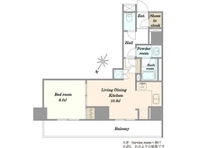 【東京都/中央区日本橋人形町】グランスイート日本橋人形町 間取り図