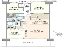 【東京都/武蔵野市中町】プラウドシティ武蔵野三鷹 フロントコート 間取り図