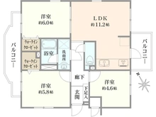 【東京都/武蔵野市西久保】パロス武蔵野 間取り図