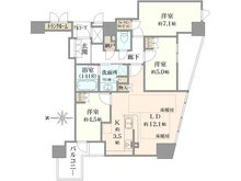 【大阪府/大阪市中央区高麗橋】プラウドタワー北浜 間取り図