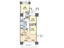 【大阪府/大阪市北区南森町】クレヴィア南森町THE FRONT 間取り図