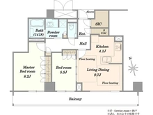 【大阪府/大阪市住吉区帝塚山中】プラウド帝塚山中 間取り図