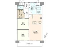 【大阪府/大阪市東住吉区今林】東部コーポ 1号棟 間取り図