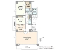 【東京都/大田区下丸子】パークハウス多摩川南 5番館 間取り図