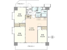 【東京都/葛飾区西亀有】コスモ西亀有 間取り図