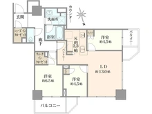 【東京都/多摩市関戸】ブリリアタワー聖蹟桜ヶ丘ブルーミングレジデンス 間取り図