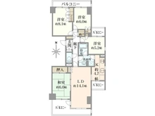 【神奈川県/横浜市戸塚区品濃町】ニューシティ東戸塚アーバンハイツ丘の街 6号棟 間取り図