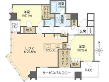 【大阪府/大阪市中央区北浜東】パークタワー北浜 間取り図