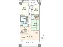 【兵庫県/西宮市下葭原町】夙川香櫨園コートハウス マスターズコート 間取り図