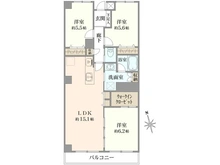 【神奈川県/相模原市中央区鹿沼台】鹿沼公園ハイリビング 間取り図