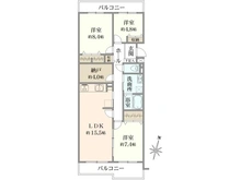 【神奈川県/横浜市青葉区奈良】ヴェルディール奈良 1号棟 間取り図