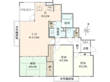 【神奈川県/横浜市緑区三保町】リーベスト中山 A棟 間取り図
