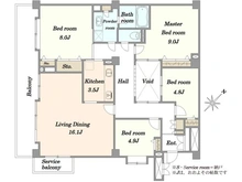 【神奈川県/川崎市麻生区金程】コスモ新百合ヶ丘 間取り図