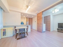 【東京都/文京区小石川】ブランズ文京小石川レジデンス LDK：洋室引戸開放状態